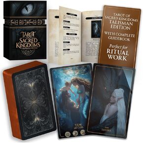 Earth Moon Magick The Tarot of Sacred Kingdoms Talisman Edition - 78-Cards Tarot Deck with Guidebook – Oracle Cards for Spiritual and Shadow Work, Perfect for Beginner