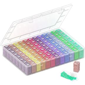 64 Grids Diamond Painting Storage Containers, Portable Transparent Bead Organizer Box with Snap Lid | Dust-Proof Diamond Art Drill Container for DIY Crafts, Jewelry, and Small Accessories in Kuwait