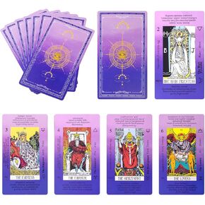 Erbacan Tarot Cards for Beginners with Classic Lined Pouch Carry Bag -Tarrot Cards with Meanings on Them, Learing Tarot Deck with Guide Book for Beginner or Expert