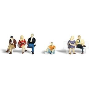 Woodland Scenics HO Scale Scenic Accents Figures/People Set People Sitting (6)