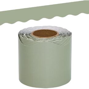 Sage Green Bulletin Board Borders Scalloped Border Trim for Classroom Decoration Back to School Decor 52ft One Roll