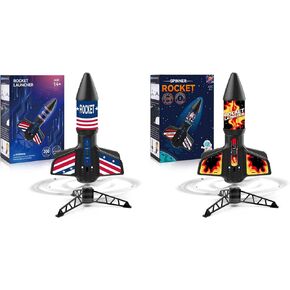 Rocket Launcher for Kids - Self-Launching 200 ft Motorized Outdoor Electric Play Toy for Boy Toys