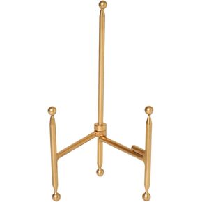 Gold Colored Steel Tabletop Easel by Studio Décor - Decorative Stand for Pictures, Frames, Books, Cards, Plates - 1 Pack