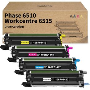 Phaser 6510 WorkCentre 6515 Drum Cartridge 108R01417 108R01418 108R01419 108R01420 Drum Unit Replacement for Xerox Phaser 6510 WorkCentre 6515 Printer Drum 4-Pack (BK/C/M/Y)