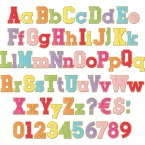 134 Pcs 5 Inch Bulletin Board Letters for Classroom Alphabet Numbers Combo Set Cutouts Letter for Bulletin Board Display Chalkboard School Decor (Boho Pastel)