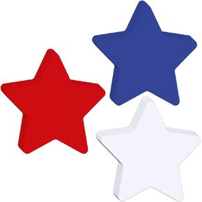 30PCS Large 4th of July Star Cutouts for Classroom Decoration, Red Blue White Star Paper Cut-Outs for Patriotic Independence Day July 4th Classroom Bulletin Board Party Decor, 8 in