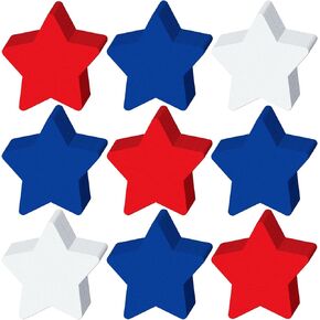 Kisston 360 Pcs Star Cutouts Paper 3.9 Inch Red White and Blue Patriotic Paper Independence Day Die Cuts for 4th of July Bulletin Board Decor Classroom Party Decor DIY Craft