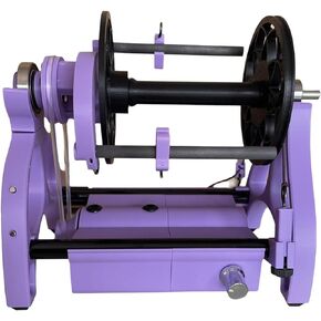 Household Electric Spinning Wheel, 800Rpm Adjustable Speed Wool Yarn Winding Machine with 3 Spools, for Yarn Weaving Black (Purple)