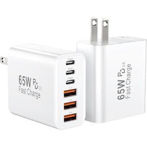 40W USB C Wall Charger Block,4 Port Type C Charger Fast Charging Brick Dual Pd & QC Fast Charger Cube Wall Plug Power Adapter for iPhone 15/14/13/12/11/Pro Max/XS/XR,iPad,Samsung,Pixel,2Pack
