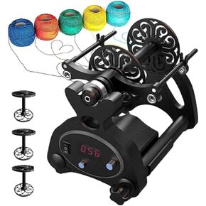 Household Automatic Yarn Winding Machine, 800Rpm Mini Electric Spinning Wheel with Digital Display, for Yarn Weaving (Purple)