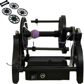800RPM Electric Spinning Wheel, Automatic Wool Yarn Winder with Adjustable Speed, Forward/Reverse Switching (Purple)