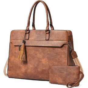 Shrrie 17 inch Laptop Bag for Women,Water-Resistant Work Bag Laptop Tote Bag,Briefcase with Satchel Purse