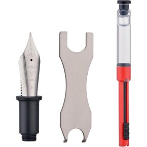 Yongsheng Junlai 930 Fine Nib Section for Replacement, Size 9 two-tone Iridirum Fine Nib with Wrench and Grease Accessory Set