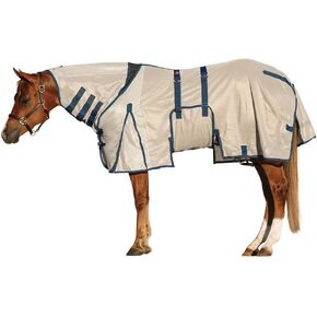 Schneiders Soft Interlock Mesh II Attached Neck Euro Bellyband Leg Shield Horse Fly Sheet | 80% UV Protection | SilverTek Lining