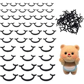 FINGERINSPIRE 300 PCS Felt Mouth for Dolls 5 Sizes Black Felt Mouth Felt Craft Doll Mouths Safety Felt Mouth for Crafts Puppet Teddy Bear Crochet Plush Animals DIY Making Accessories