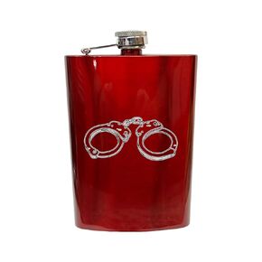 CUSTOM FLASK - Handcuffs (8OZ RED FLASK)