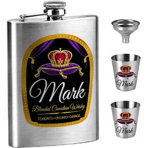 Custom Royal 8oz Hip Flask Set, Crown Personalized Hip Flask with 2pcs Custom Shot Cups, Stainless Steel Hip Flask Set, Birthday Gift, Gift for Dad, Father's Day Gift, Groomsmen Gift in Saudi Arabia