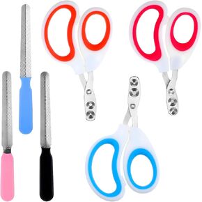 6PCS Stainless Steel Bearded Dragon Nail Clippers Cat Claw Clippers with Nail File Lizard Nails Clipper Pet Paw Trimmer Tool Bearded Dragon Supplies Pet Scissors for Small Reptiles Iguana