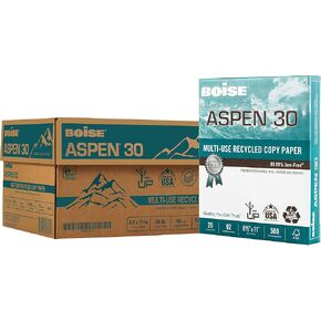 Boise Paper 30% Recycled Multi-Use Copy Paper, 8.5" x 11" Letter, 92 Bright White, 20 lb, 10 Ream Carton (5,000 Sheets)