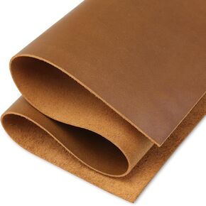 G-FAVOR 12"x24" Leather Sheets for Crafts 2mm Thick Full Grain Leather for Crafting Tooling Sewing, Light Brown
