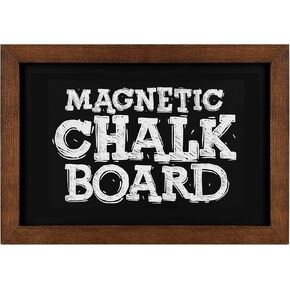 TORASO Chalkboard, Solid Wood Frame Magnetic Chalkboard Sign, Rustic Walnut Wood Framed Chalk Board for Wedding, Kitchen, Bar, Restaurant, Menu & Home Decor, Hanging Chalkboards, 8.7" x 12.6"(BN-2232)