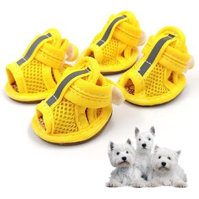 Small Dog Summer Shoes, Mesh Sandals for Dogs, Breathable Doggy Shoes for Hot Pavement, Puppy Shoes for Hot Pavement Pink Size 1