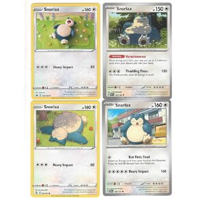 Pokemon Snorlax 4 Card Lot 151 - Crown Zenith - Set – 143/165 -Twilight Masquerade