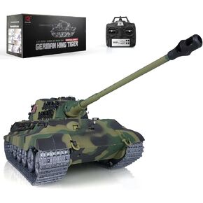 TOUCAN RC HOBBY Henglong 1/16 7.0 Customized King Tiger RC Tank 3888A Metal Wheels Barrel Recoil RC Tank That Shoot BB Unit
