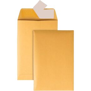 Office Depot Clean Seal(TM) Catalog Envelopes, 6in. x 9in., Brown, Pack Of 250, 77918