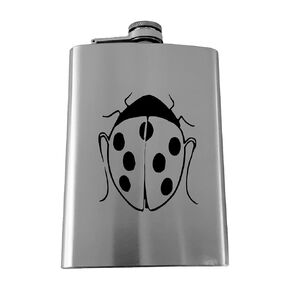 8oz LadyBug Flask (Black)