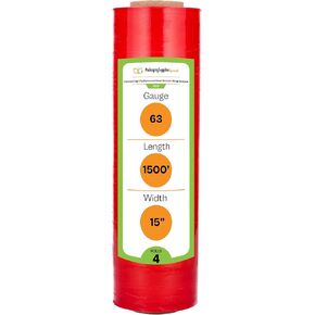 PSBM White Cast Stretch Wrap, 4 Pack, 18 Inch x 1500 Feet, 80 Gauge, Dark/Opaque Hand Stretch Film Rolls for Packaging Moving Packing Pallets