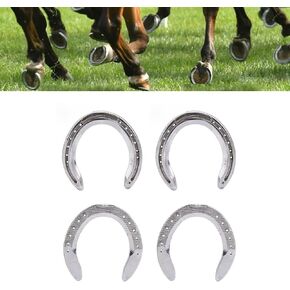4pcs Horseshoes, Aluminum Alloy Light Weight Practical Horse Riding Accessory for Horse Hoof Protection, 4pcs Horse Riding Tool Kit for Racecourse Farm (4)