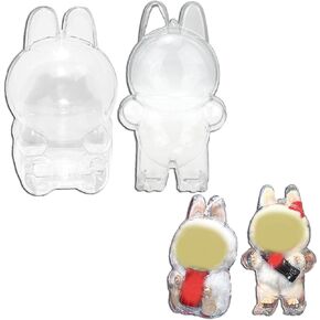 Protective Case Cover for LABUBU Cola Stand, Clear Acrylic Display Box Hard Case Accessories with Silicone Strap for The Monsters LABUBU Cola Series Surprise Shake - Cola Stand (Cola Stand)