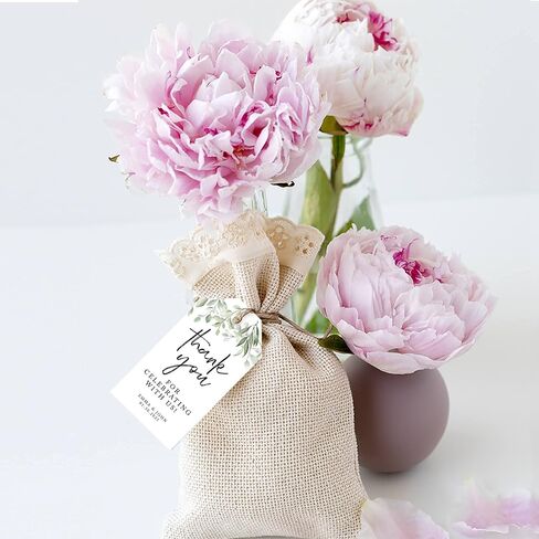 Andaz Press 100 pack figuredized شكرًا لك علامات زفاف مع Bakers Twine Greenery Leaves Custom شكرًا لك على علامات الزفاف 2 "× 3.75" in Kuwait