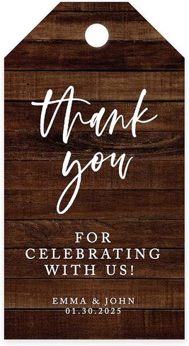 Andaz Press 100 pack figuredized شكرًا لك علامات زفاف مع Bakers Twine Greenery Leaves Custom شكرًا لك على علامات الزفاف 2 "× 3.75" in Kuwait