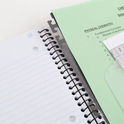 Five Star Spiral Notebook + Study App, 5 Subject, College Ruled Paper, Advance Notebook with Spiral Guard, Movable Tabbed Dividers and Expanding Pockets, 8-1/2" x 11", 200 Sheets, Blue (73150) in Kuwait