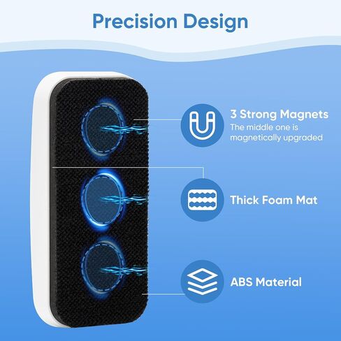Vusign Magnetic Dry Erase Eraser ، Eraser Glass Board for Board Dry Erase ، لوحة زجاجية ، لوحة تقويم ، مكتب ، المنزل ، اللوازم المدرسية ، 2 عبوة in Kuwait