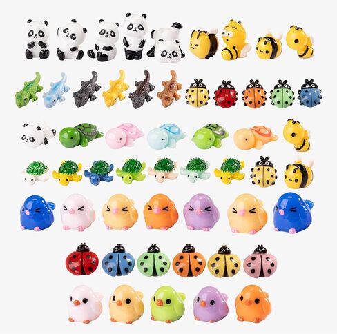 Mini Small Animal Figurines, 54 Pieces Mini Marine Resin Animals, Marine Animals Decorative Decorations, Miniature Landscape Decorative Sets, Fairytale Gardens in Kuwait