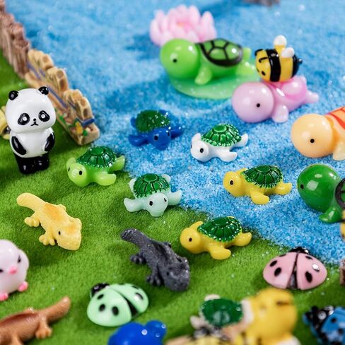 Mini Small Animal Figurines, 54 Pieces Mini Marine Resin Animals, Marine Animals Decorative Decorations, Miniature Landscape Decorative Sets, Fairytale Gardens in Kuwait