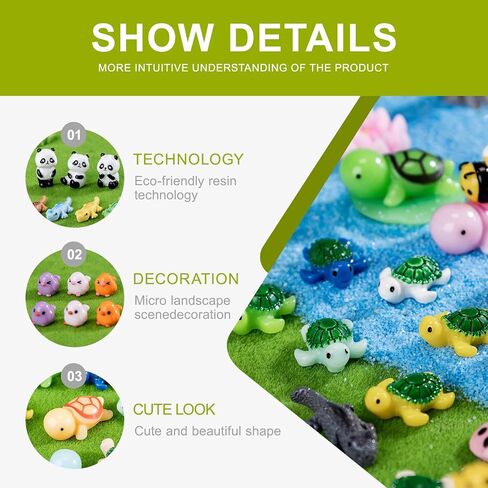 Mini Small Animal Figurines, 54 Pieces Mini Marine Resin Animals, Marine Animals Decorative Decorations, Miniature Landscape Decorative Sets, Fairytale Gardens in Kuwait
