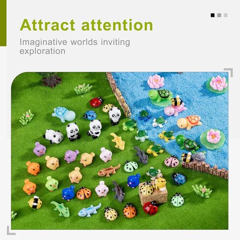 Mini Small Animal Figurines, 54 Pieces Mini Marine Resin Animals, Marine Animals Decorative Decorations, Miniature Landscape Decorative Sets, Fairytale Gardens in Kuwait