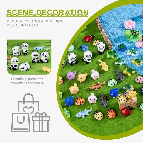 Mini Small Animal Figurines, 54 Pieces Mini Marine Resin Animals, Marine Animals Decorative Decorations, Miniature Landscape Decorative Sets, Fairytale Gardens in Kuwait