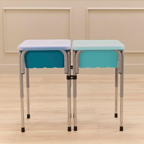 Double Sensory Table with Lids, Adjustable Sand and Water Table, Seafoam/Turquoise in Saudi Arabia