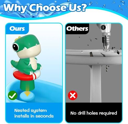 مضخة المياه المائية تدفق مستمر - مضخة مياه تعمل بالديناصورات القابلة لإعادة شحنها لإكسسوارات منسوب المياه - ألعاب لعب المياه في الهواء الطلق الصيفية للأطفال بالخارج (الأزرق) in Kuwait