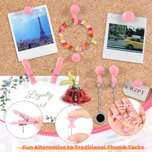 240pcs thumb thumb pink ، 5 دبابيس دفع لطيف ، دبابيس دفع زخرفية لألواح النشرات ، لوحة الفلين ، لوازم المكاتب الوردية ، ديكور المكتب in Kuwait