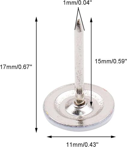 100Pcs Flat Head Upholstery Tacks Home Furniture Decor Tacks Upholstery Nails Flat Push Pins Flats Thumb Tacks White (11mmx17mm) in Saudi Arabia