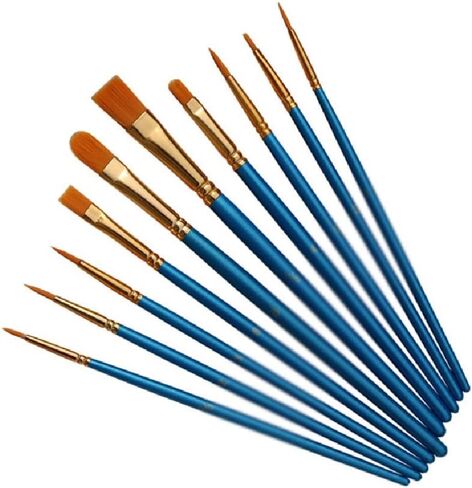 HBJWOV 10 Watercolor Oil Acrylic Artist Painted Pen Nylon Hair Painting Brush Handle Art Supplies Stationery(D) in Saudi Arabia