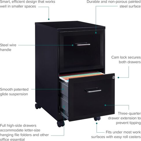 Lorell 2-Drawer Mobile File Cabinet ، Gray- (LLR16873) in Kuwait