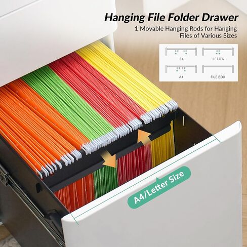 Living 3 Mini Mini Metal File Cabinet with Lock ، White ، Office Home Office ، Under Desk ، Letter/Legal/A4 ، in Saudi Arabia