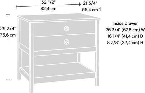 Sauder Cottage Road Lateral File, L: 32.44" x W: 21.81" x H: 29.76", Raven Oak Finish in Kuwait